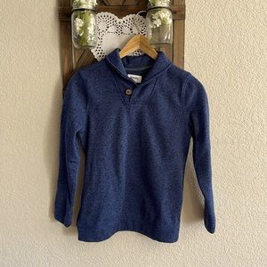 Blue with a button in the front sweaters for boys